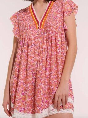 Poupette St. Barth Girls Kids Sasha Mini Dress Crochet Fringe SZ 10